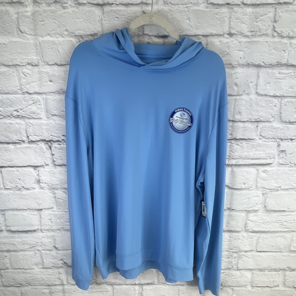 Johnnie-O NWT Performance Blue Golf Hooded Pullover Hoodie Men's XL DABWA Brand